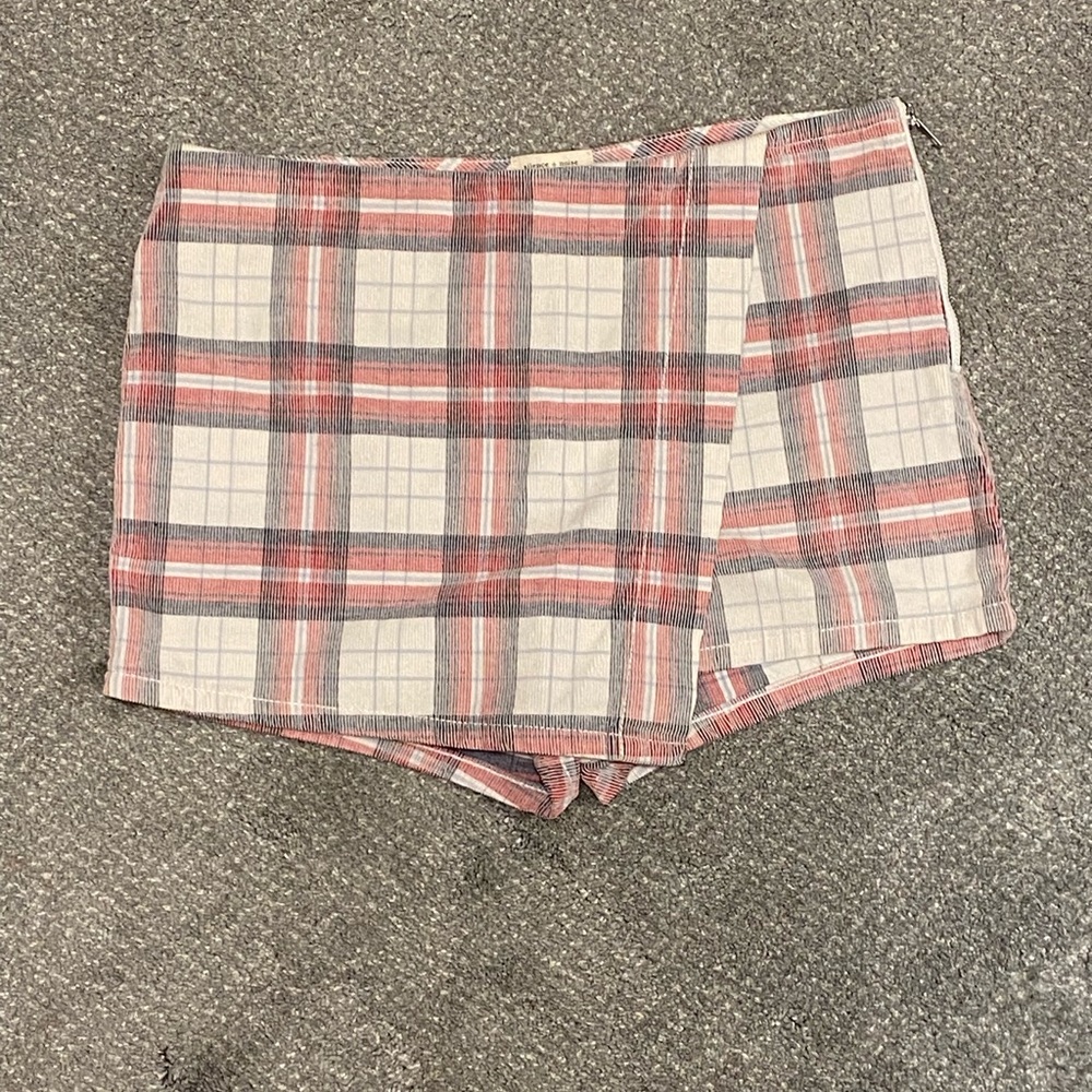 Plaid flannel skort